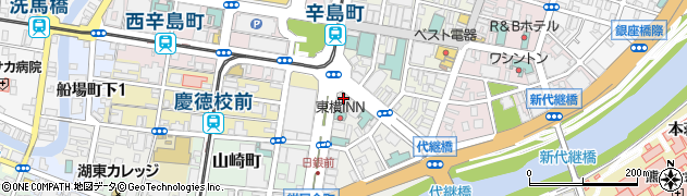 熊本県信用組合　本部周辺の地図