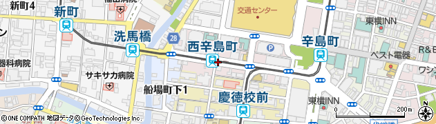 熊本県熊本市中央区周辺の地図