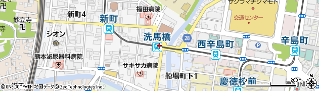 熊本県熊本市中央区周辺の地図