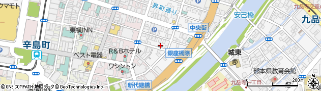熊本県熊本市中央区中央街周辺の地図