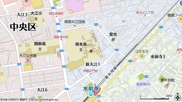 〒862-0972 熊本県熊本市中央区新大江の地図
