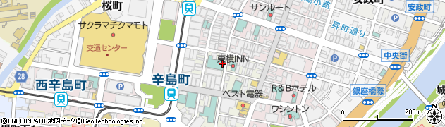 ローソン熊本新市街パーキング店周辺の地図