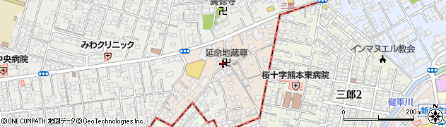 熊本県熊本市中央区三郎1丁目周辺の地図