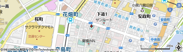 セブンイレブンＤＲ熊本銀座通りダイワロイネットホテル店周辺の地図