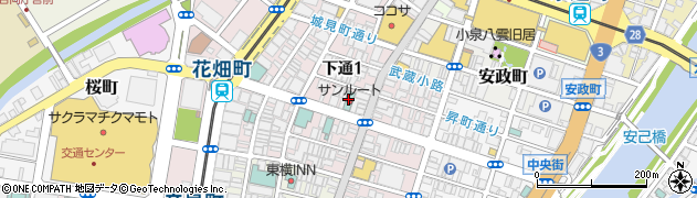 ホテルサンルート熊本周辺の地図