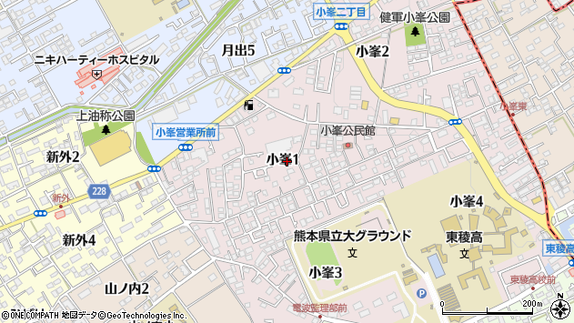 〒862-0933 熊本県熊本市東区小峯の地図