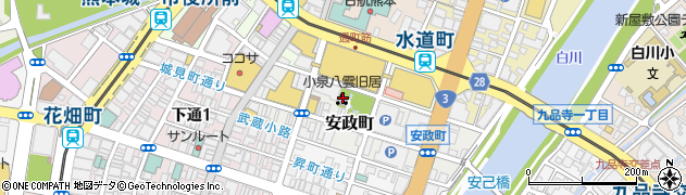 熊本市役所　文化市民局文化財課小泉八雲熊本旧居周辺の地図