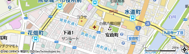 蔦屋書店熊本三年坂周辺の地図