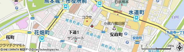 ゲオモバイル　熊本下通店周辺の地図