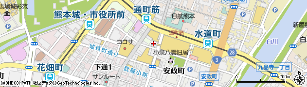 ユザワヤ　熊本店周辺の地図