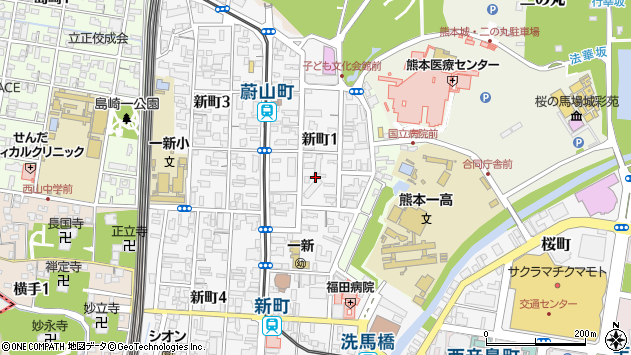 〒860-0004 熊本県熊本市中央区新町の地図