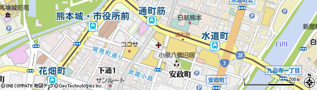 熊本銀行下通支店 ＡＴＭ周辺の地図