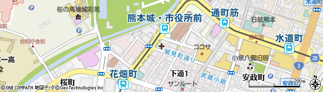 十八親和銀行熊本支店 ＡＴＭ周辺の地図