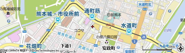 熊本県熊本市中央区手取本町周辺の地図