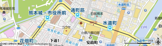 Ａｊｉｓｅｎ　Ｗｏｒｌｄ　ＨＡＢ＠熊本２Ｆ店周辺の地図