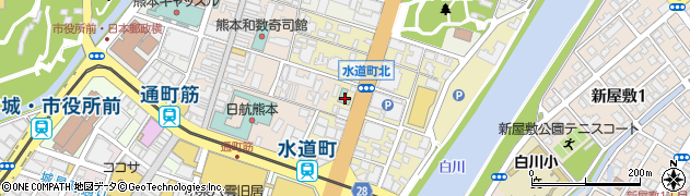 セブンイレブン熊本水道町店周辺の地図