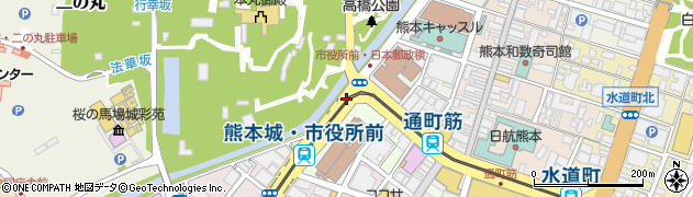 市役所前(熊本城稲荷前)周辺の地図