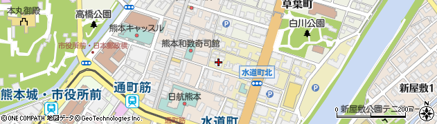 熊本上通郵便局周辺の地図