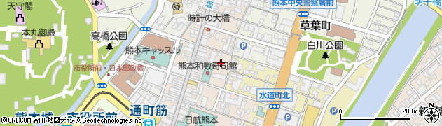 熊本県熊本市中央区上通町7-19周辺の地図