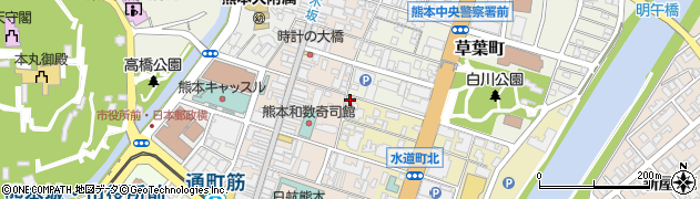ガルエージェンシー熊本中央周辺の地図