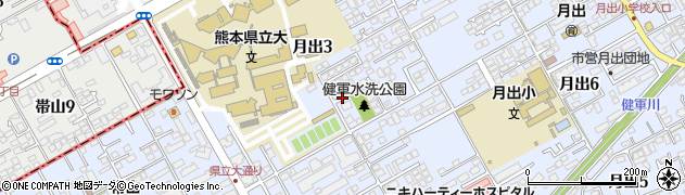 熊本県熊本市東区月出周辺の地図