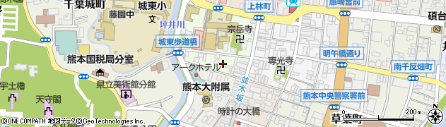 熊本県熊本市中央区上林町周辺の地図