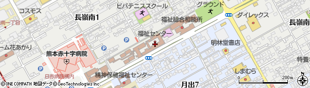 熊本県庁熊本県在熊機関　健康福祉部身体障害者福祉センター周辺の地図