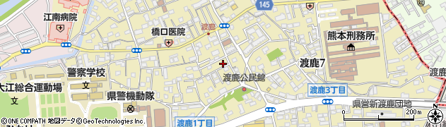 熊本県熊本市中央区渡鹿周辺の地図