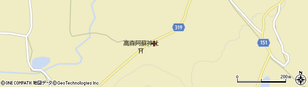 熊本県阿蘇郡高森町高森410周辺の地図