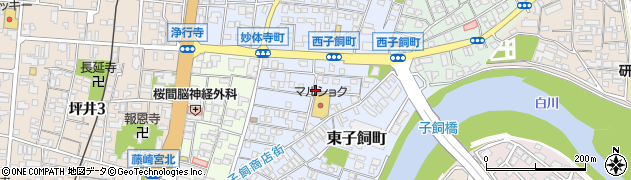 熊本県熊本市中央区西子飼町周辺の地図