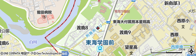 熊本県熊本市東区渡鹿周辺の地図