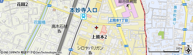 タイムズ上熊本第２駐車場周辺の地図