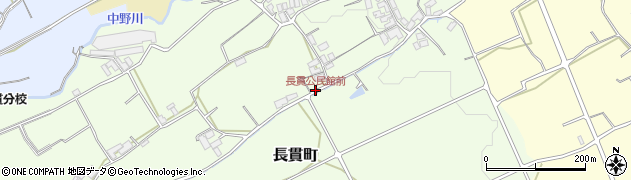 長貫公民館前周辺の地図