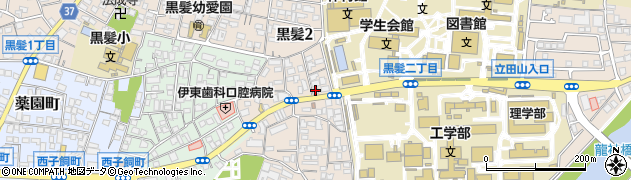 豚珍麺　熊本店周辺の地図