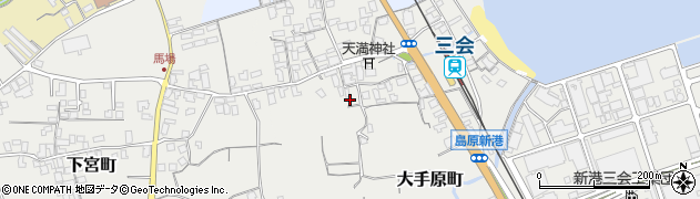 長崎県島原市大手原町周辺の地図
