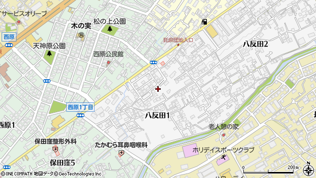 〒861-8034 熊本県熊本市東区八反田の地図