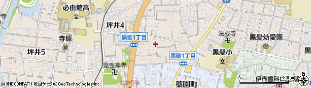 熊本県熊本市中央区黒髪1丁目3周辺の地図