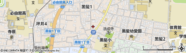 熊本県熊本市中央区黒髪1丁目8-10周辺の地図