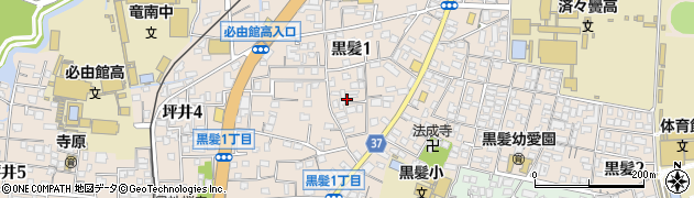 熊本県熊本市中央区黒髪1丁目7周辺の地図
