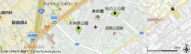 熊本県熊本市東区西原周辺の地図