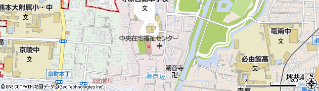 熊本県熊本市中央区壺川周辺の地図