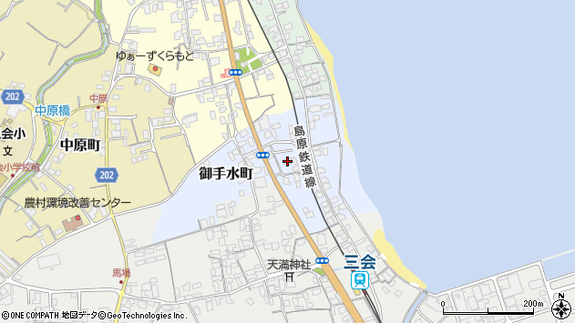 〒855-0011 長崎県島原市御手水町の地図