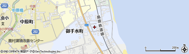 長崎県島原市御手水町周辺の地図