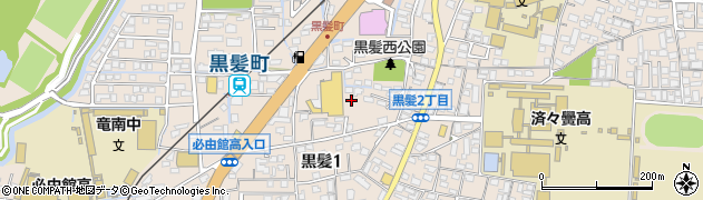 熊本県熊本市中央区黒髪1丁目13周辺の地図