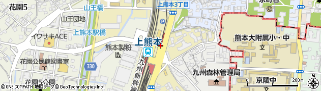上熊本駅周辺の地図