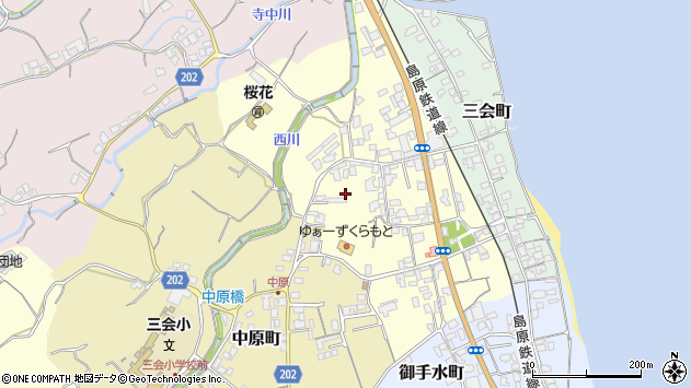 〒855-0004 長崎県島原市亀の甲町の地図