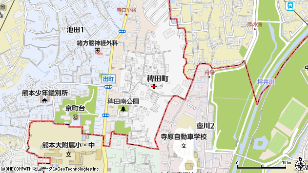 〒860-0075 熊本県熊本市西区稗田町の地図