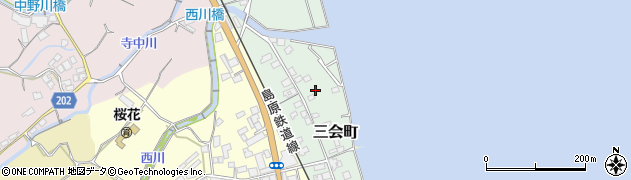 長崎県島原市三会町周辺の地図
