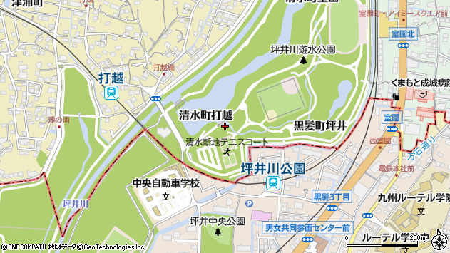 〒860-0087 熊本県熊本市北区清水町打越の地図