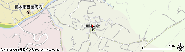熊本県熊本市西区河内町面木周辺の地図